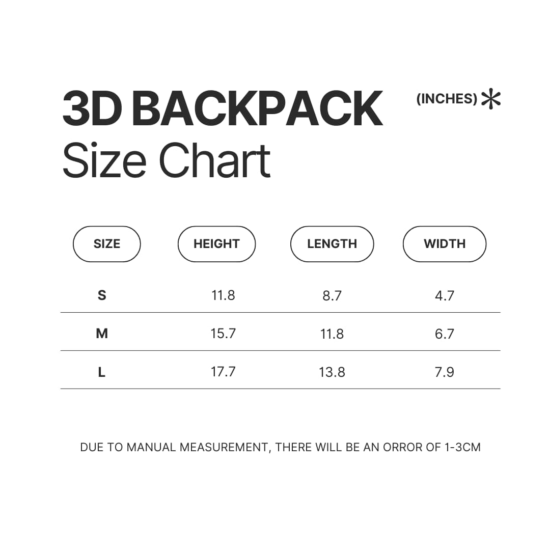 3D Backpack Size Chart - Harry Styles UK Store