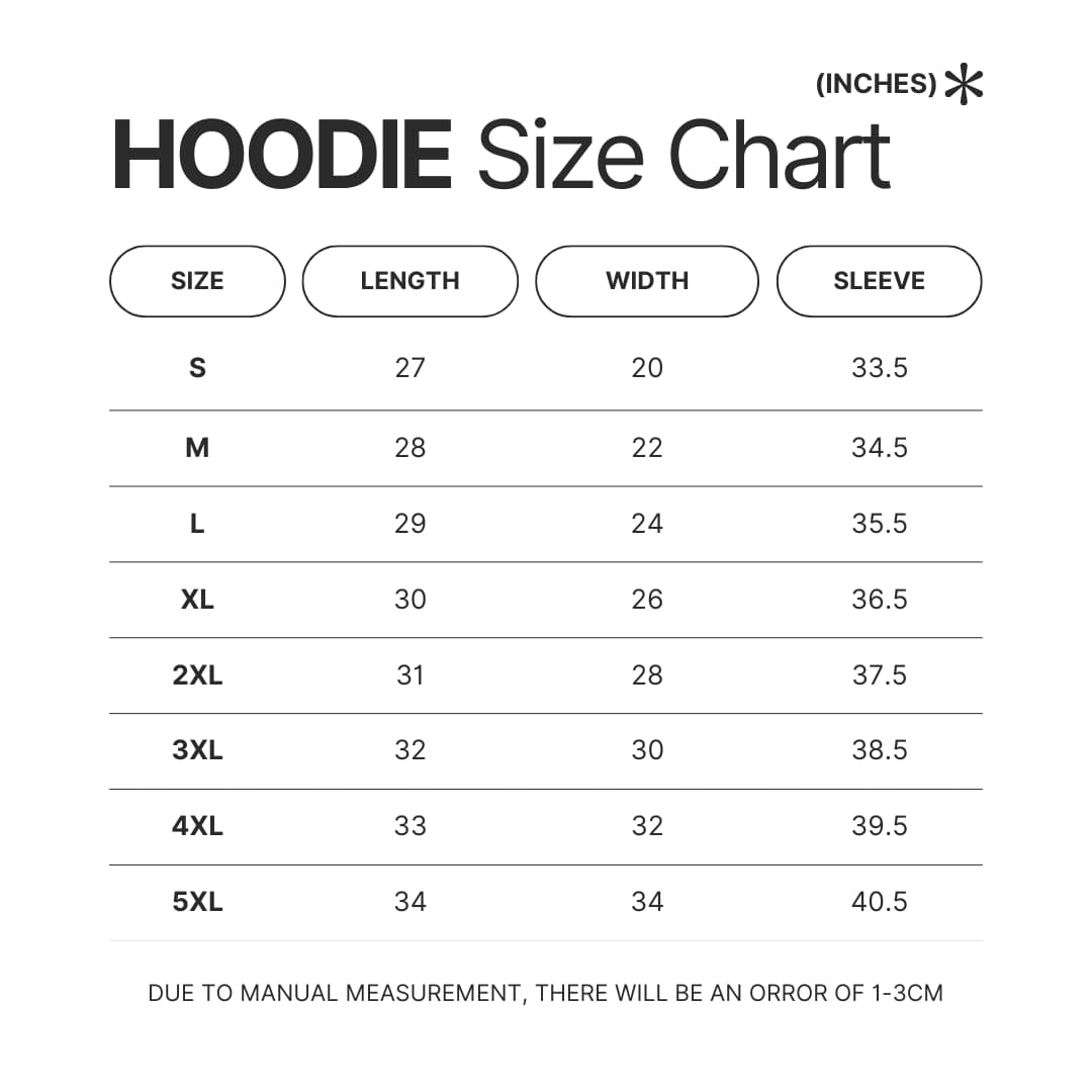 Hoodie Size Chart - Harry Styles UK Store