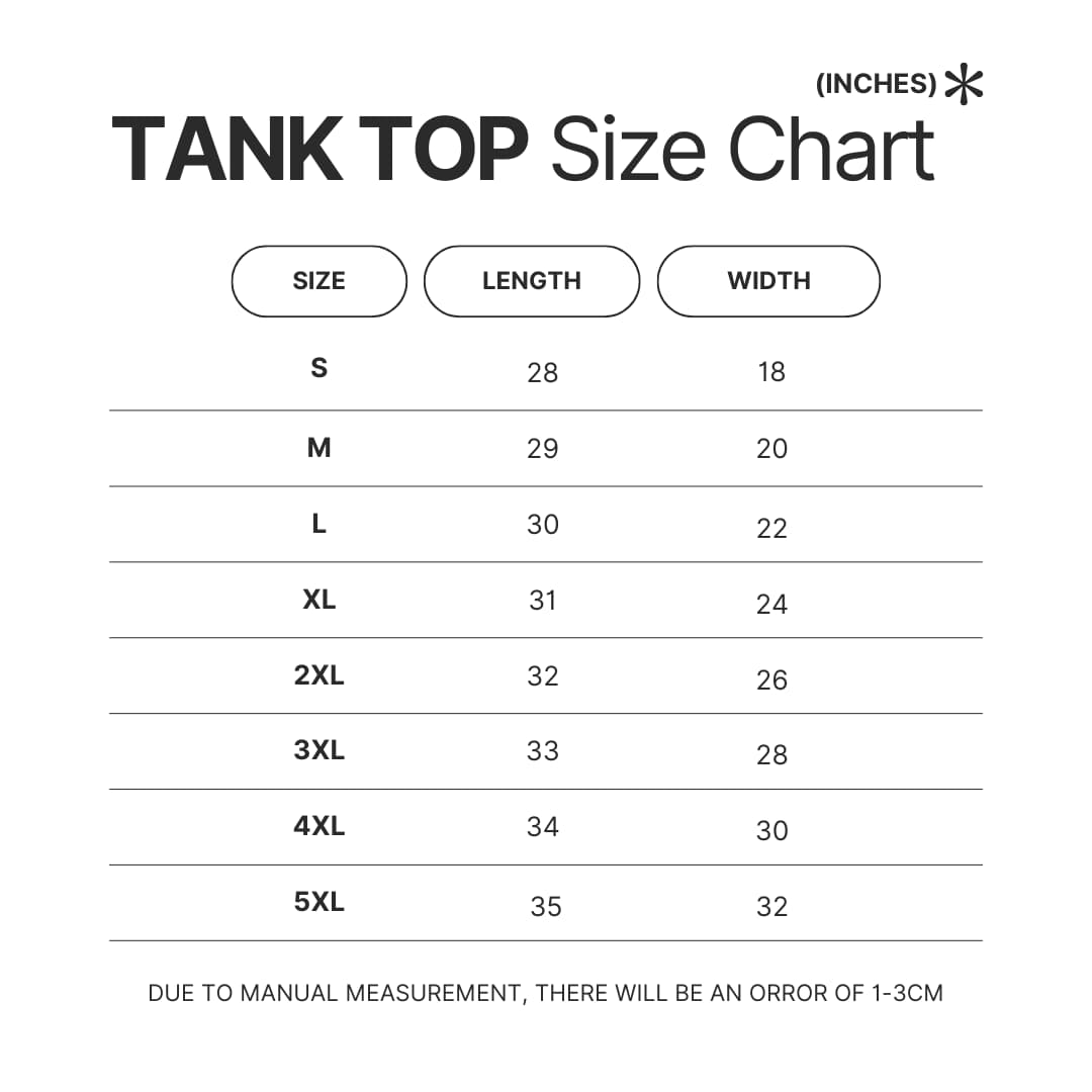 Tank Top Size Chart - Harry Styles UK Store