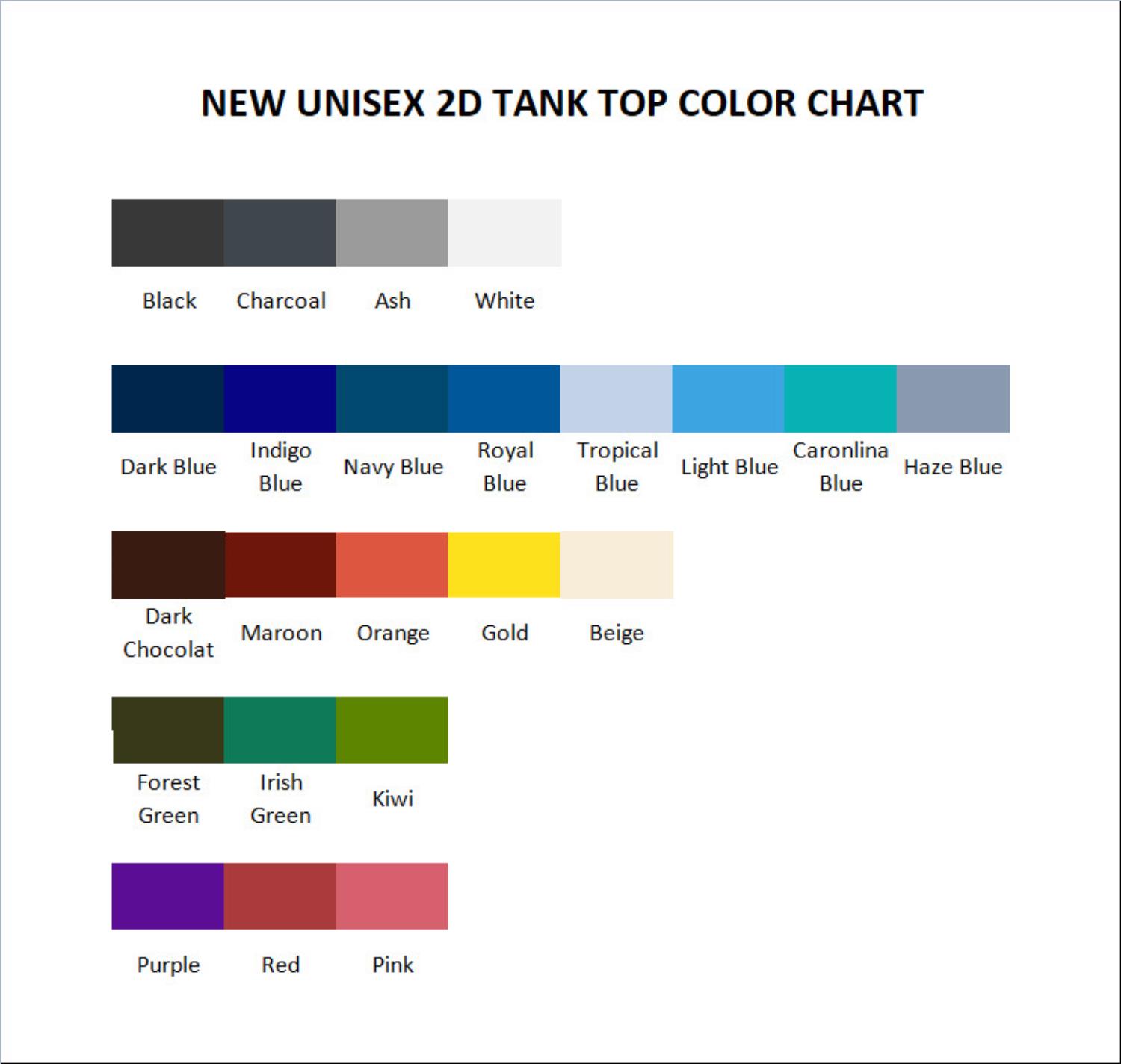 tank top color chart - Harry Styles UK Store