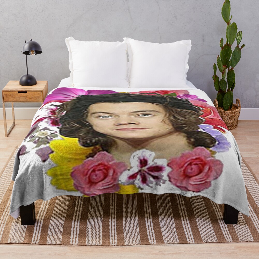 Harry Style Rainbow Colorful Aesthetic Graphic Throw Blanket