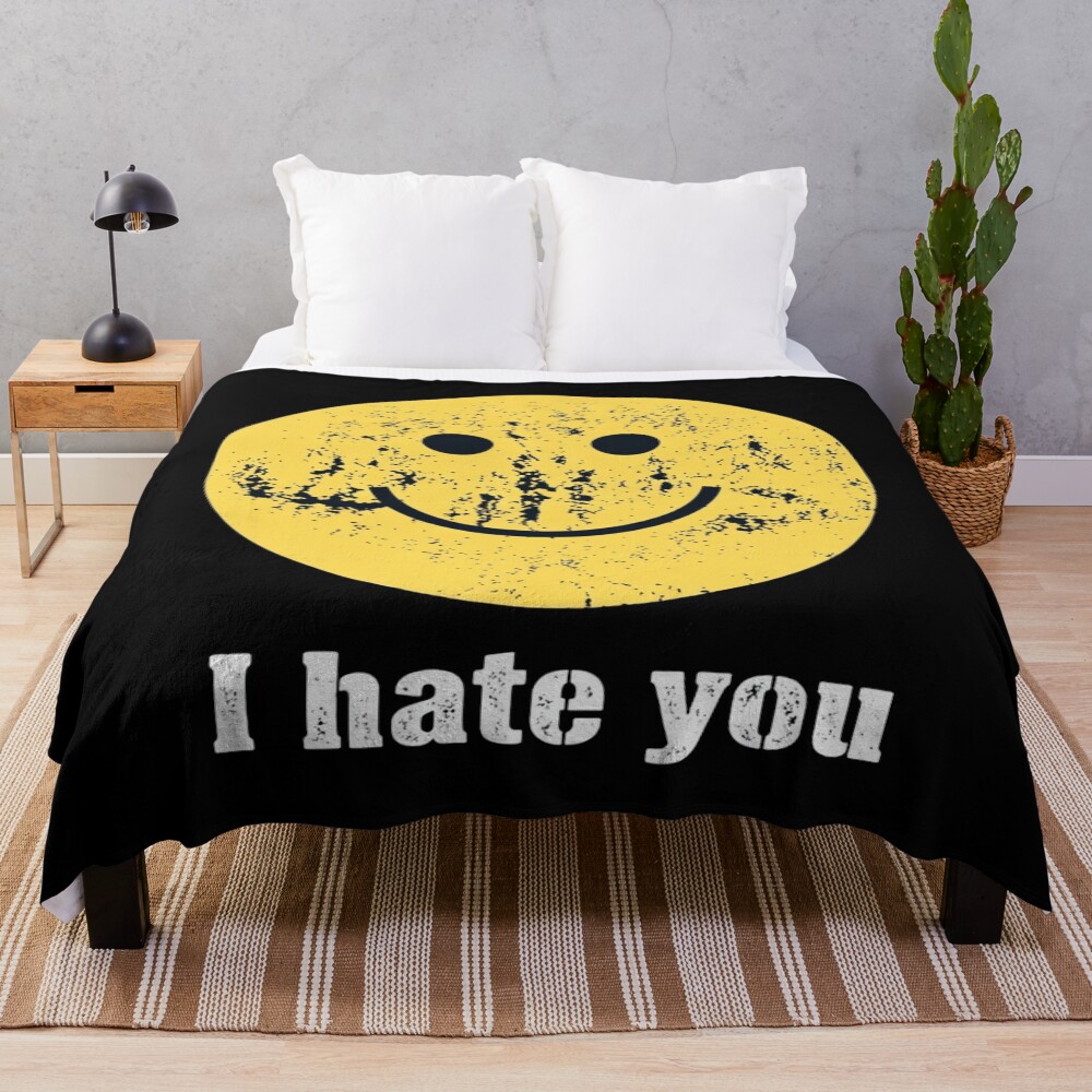 I Hate You Smile Harry Styles Disco Throw Blanket