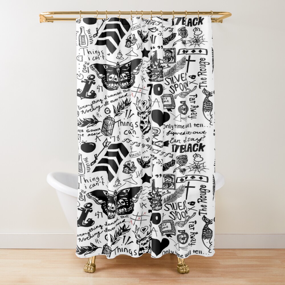 Tattoos 2015 Vintage Era Artwork Shower Curtain