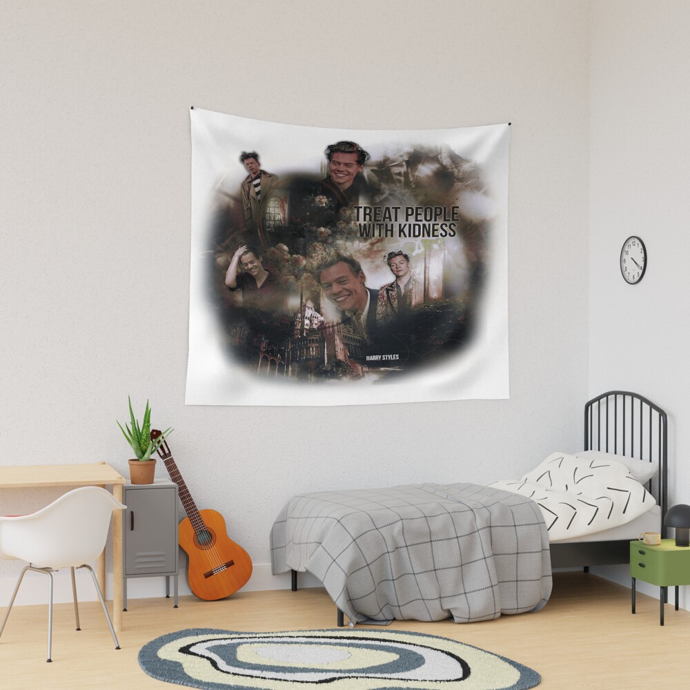 Harry Styles Initials Minimal Artwork Tapestry