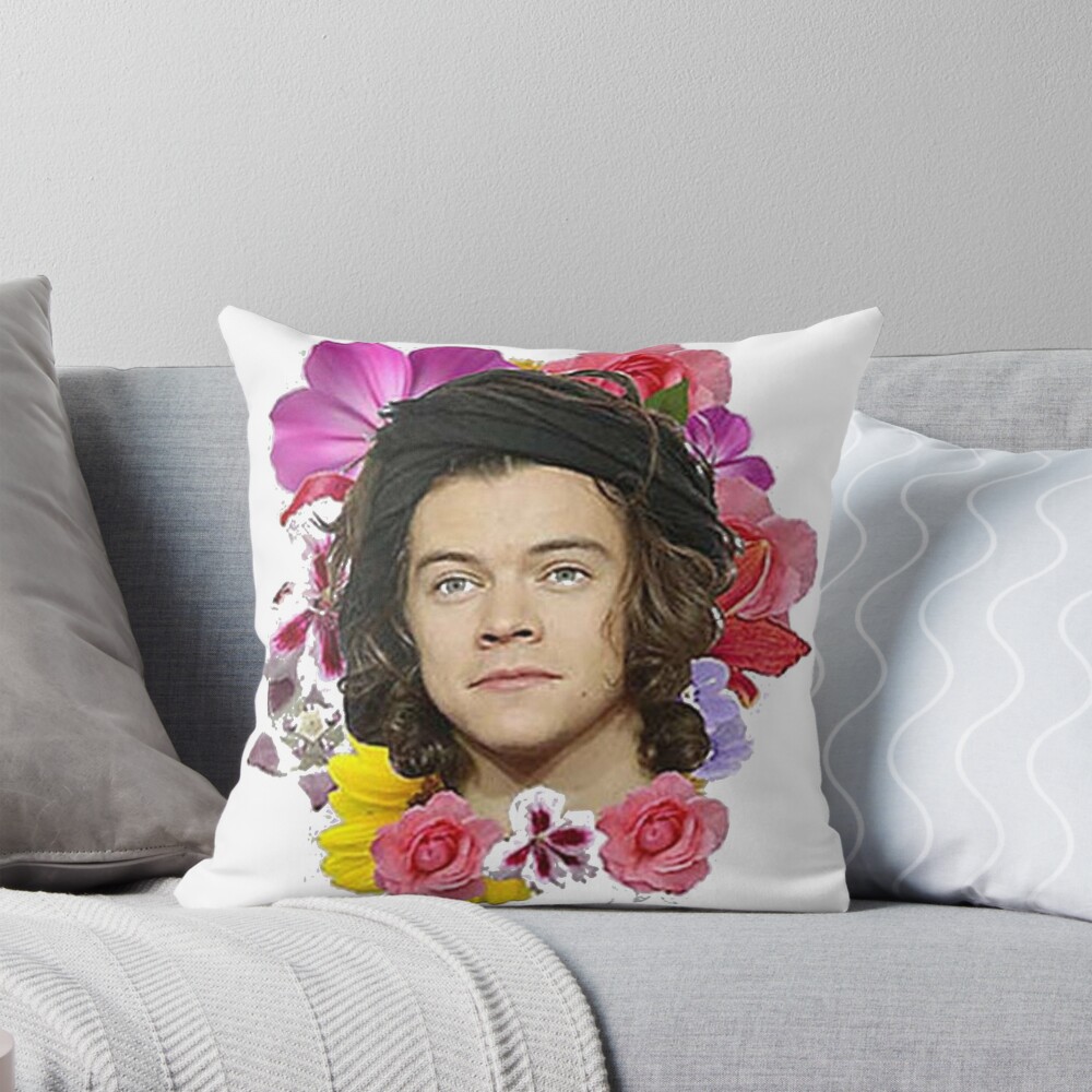 Harry Style Rainbow Colorful Aesthetic Graphic Throw Pillow
