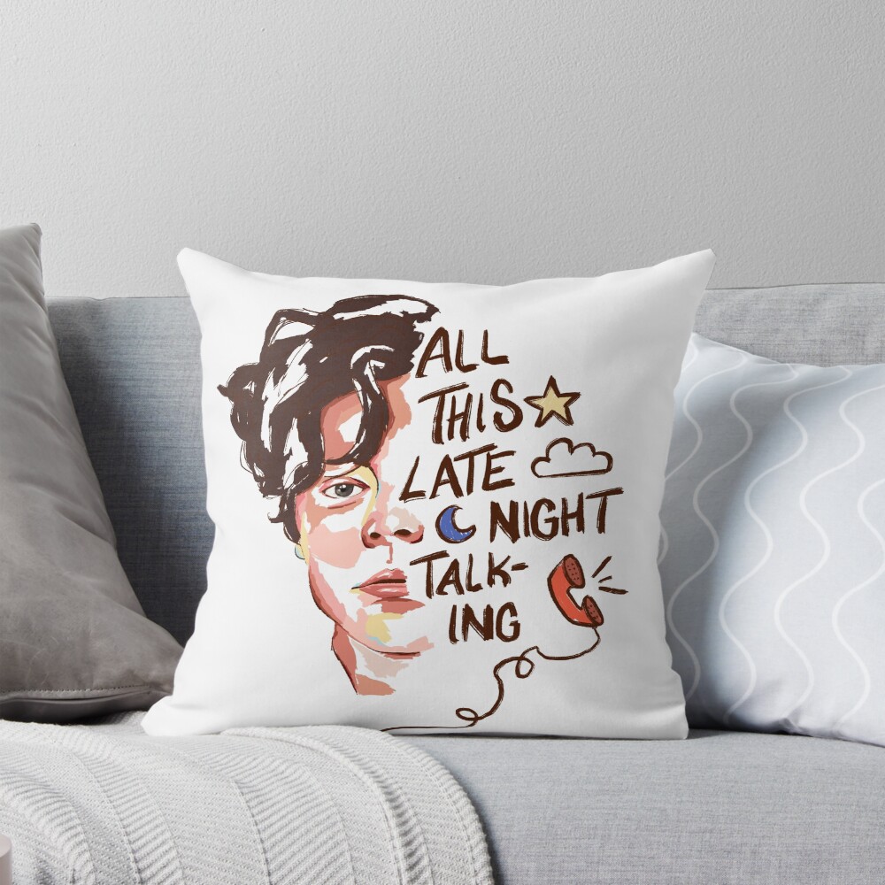 Harry Styles Late Night Talking Aesthetic Throw Pillow