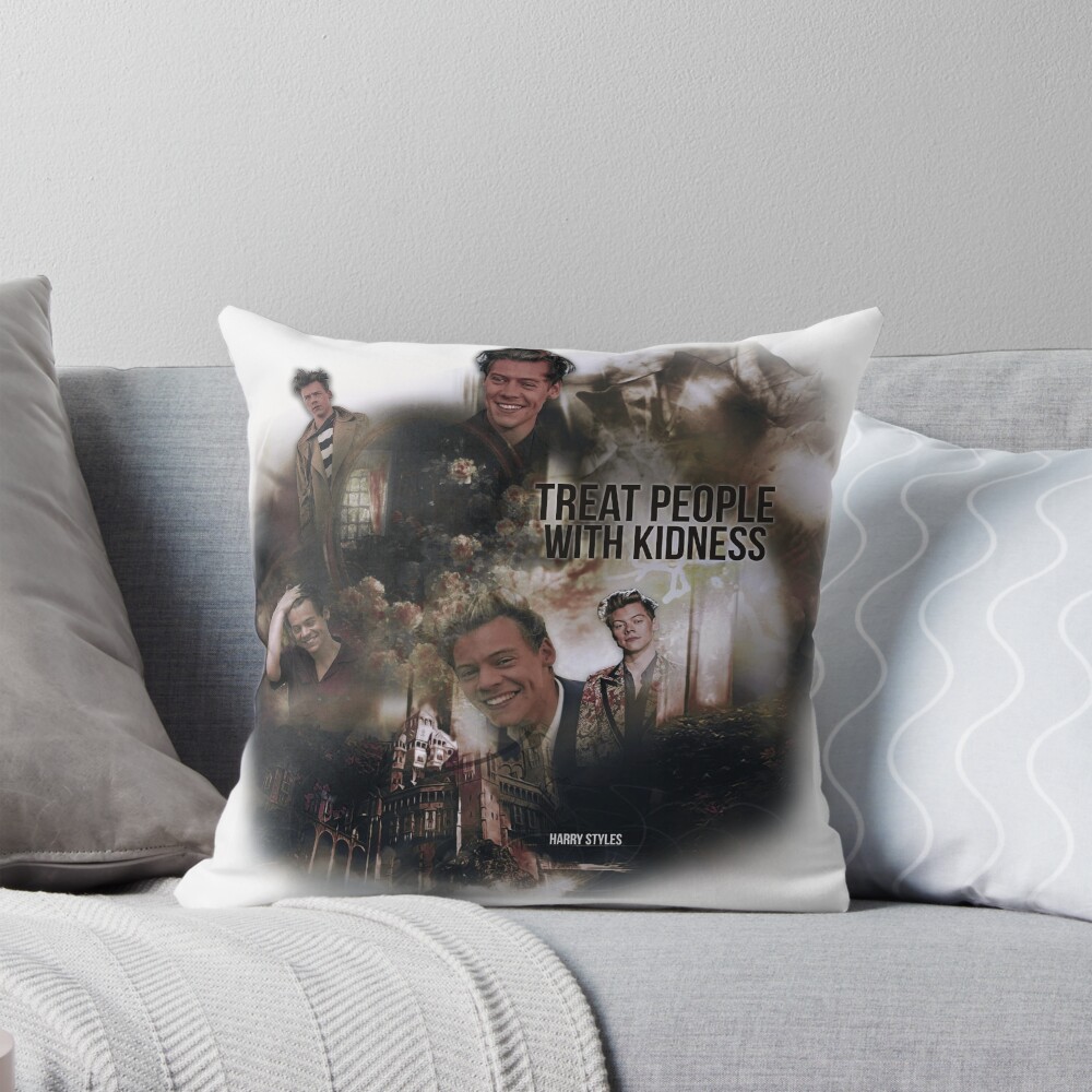 Harry Styles Initials Minimal Artwork Throw Pillow